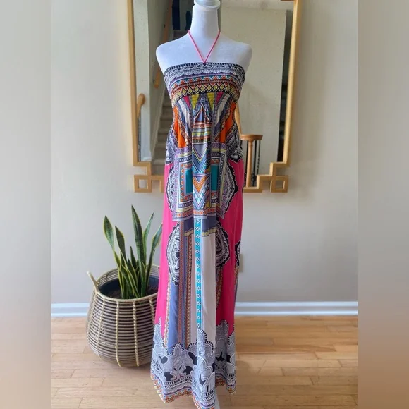 Flying Tomato Boho maxi dress rayon medium - Picture 1 of 12